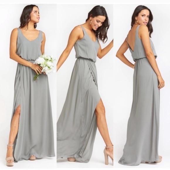 Show Me Your MuMu Kendall Maxi Dress Soft Charcoal - Picture 1 of 8